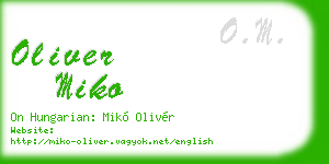 oliver miko business card